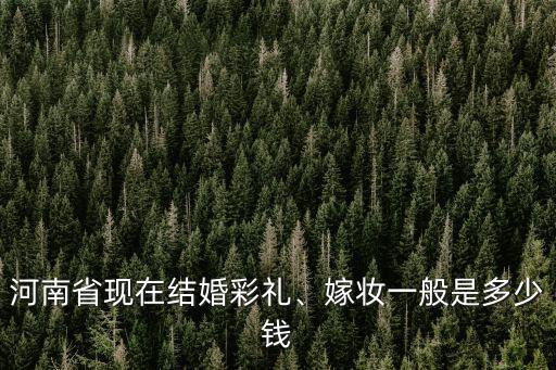河南省現在結婚彩禮、嫁妝一般是多少錢