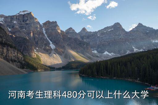 河南考生理科480分可以上什么大學