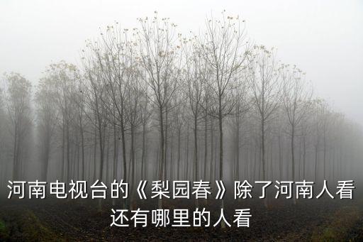 河南電視臺(tái)的《梨園春》除了河南人看還有哪里的人看