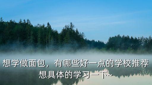 想學做面包，有哪些好一點的學校推薦想具體的學習一下~