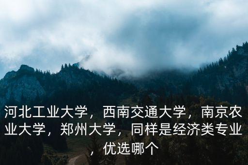 河北工業(yè)大學(xué)，西南交通大學(xué)，南京農(nóng)業(yè)大學(xué)，鄭州大學(xué)，同樣是經(jīng)濟(jì)類專業(yè)，優(yōu)選哪個(gè)