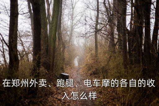 在鄭州外賣、跑腿、電車摩的各自的收入怎么樣