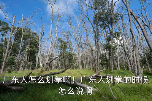 廣東人怎么劃拳啊！廣東人劃拳的時候怎么說啊