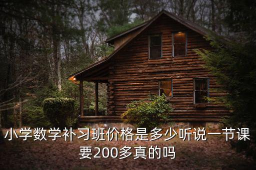 小學數學補習班價格是多少聽說一節課要200多真的嗎