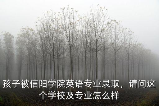 孩子被信陽學院英語專業錄取，請問這個學校及專業怎么樣