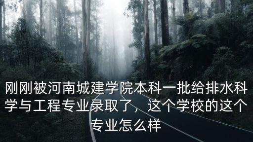 剛剛被河南城建學院本科一批給排水科學與工程專業錄取了，這個學校的這個專業怎么樣
