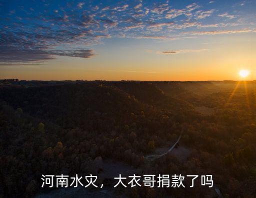 河南水災，大衣哥捐款了嗎