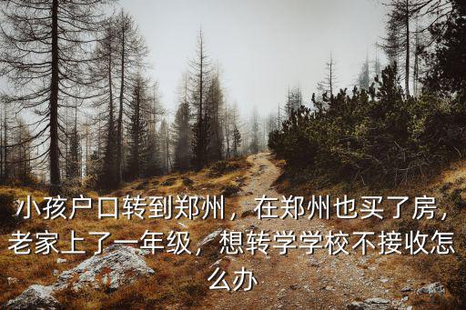 小孩戶口轉到鄭州，在鄭州也買了房，老家上了一年級，想轉學學校不接收怎么辦