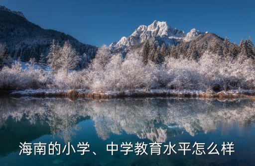 海南的小學(xué)、中學(xué)教育水平怎么樣