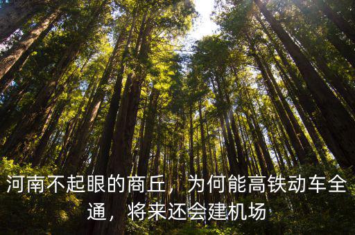 河南不起眼的商丘，為何能高鐵動車全通，將來還會建機場