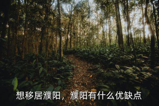 想移居濮陽，濮陽有什么優(yōu)缺點