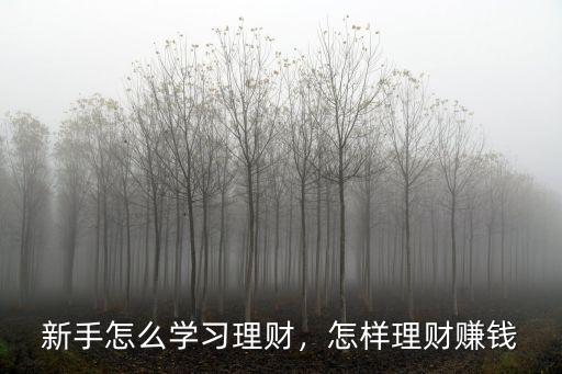 新手怎么學習理財，怎樣理財賺錢