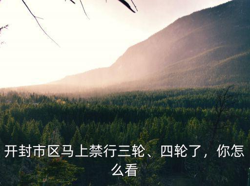 開封市區馬上禁行三輪、四輪了，你怎么看