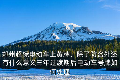 鄭州超標電動車上黃牌，除了防盜外還有什么意義三年過渡期后電動車號牌如何處理