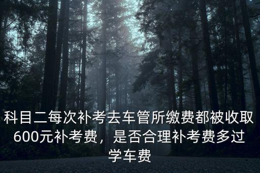 科目二每次補考去車管所繳費都被收取600元補考費，是否合理補考費多過學(xué)車費