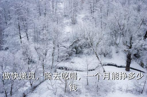 做快遞員，除去吃喝，一個(gè)月能掙多少錢