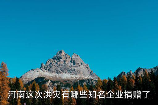 河南這次洪災有哪些知名企業捐贈了