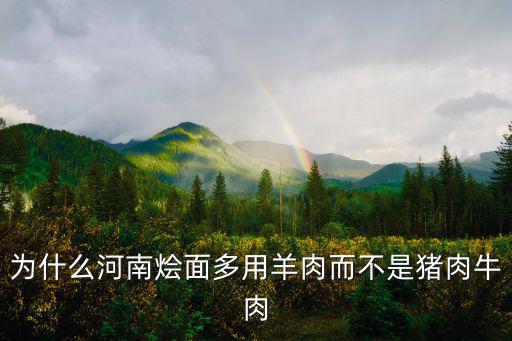為什么河南燴面多用羊肉而不是豬肉牛肉