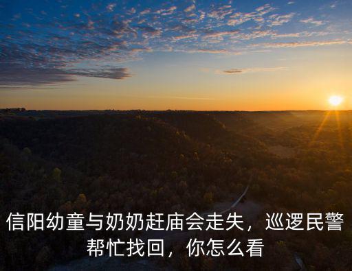 信陽幼童與奶奶趕廟會走失，巡邏民警幫忙找回，你怎么看