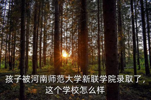孩子被河南師范大學(xué)新聯(lián)學(xué)院錄取了，這個(gè)學(xué)校怎么樣