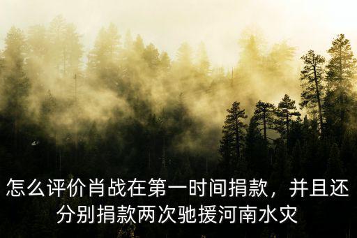 怎么評(píng)價(jià)肖戰(zhàn)在第一時(shí)間捐款，并且還分別捐款兩次馳援河南水災(zāi)