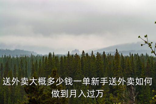 送外賣大概多少錢一單新手送外賣如何做到月入過萬