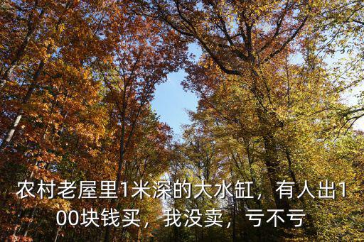 農村老屋里1米深的大水缸，有人出100塊錢買，我沒賣，虧不虧