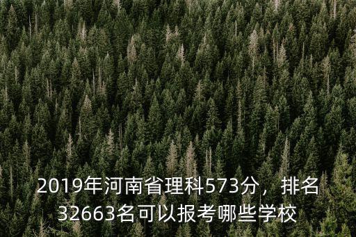 2019年河南省理科573分，排名32663名可以報考哪些學校