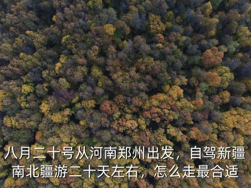 八月二十號從河南鄭州出發，自駕新疆南北疆游二十天左右，怎么走最合適