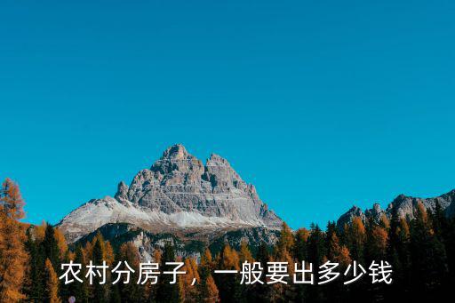 農村分房子，一般要出多少錢