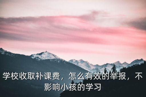 學校收取補課費，怎么有效的舉報，不影響小孩的學習