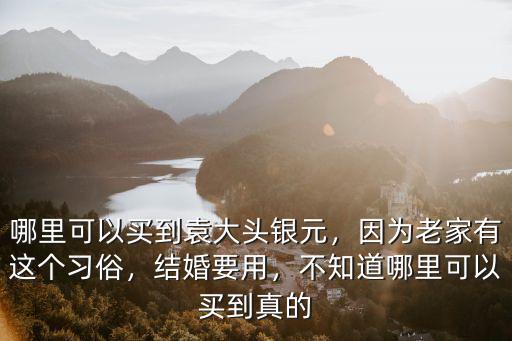 哪里可以買到袁大頭銀元，因為老家有這個習俗，結婚要用，不知道哪里可以買到真的
