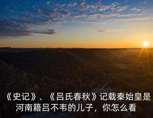《史記》、《呂氏春秋》記載秦始皇是河南籍呂不韋的兒子，你怎么看
