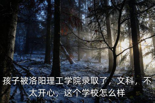 孩子被洛陽(yáng)理工學(xué)院錄取了，文科，不太開(kāi)心，這個(gè)學(xué)校怎么樣