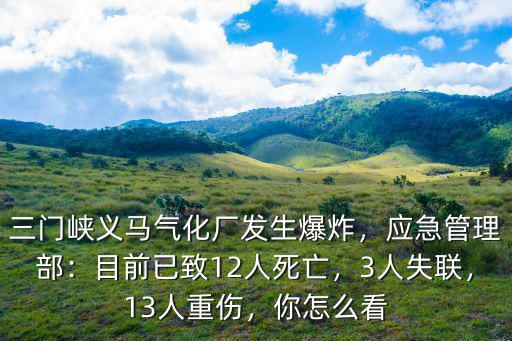 三門峽義馬氣化廠發生爆炸，應急管理部：目前已致12人死亡，3人失聯，13人重傷，你怎么看