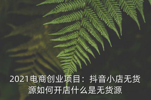 2021電商創(chuàng)業(yè)項目：抖音小店無貨源如何開店什么是無貨源