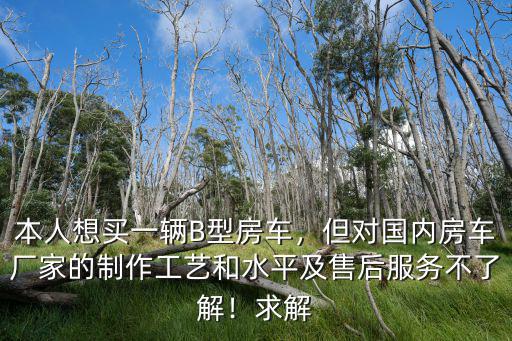 本人想買一輛B型房車，但對(duì)國(guó)內(nèi)房車廠家的制作工藝和水平及售后服務(wù)不了解！求解