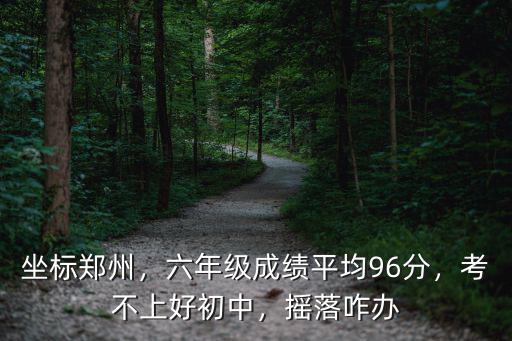 坐標鄭州，六年級成績平均96分，考不上好初中，搖落咋辦