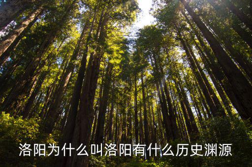 洛陽為什么叫洛陽有什么歷史淵源