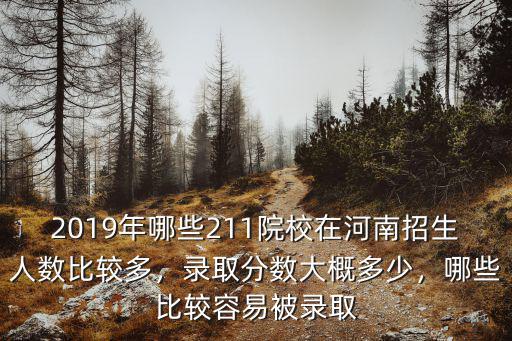 2019年哪些211院校在河南招生人數(shù)比較多，錄取分?jǐn)?shù)大概多少，哪些比較容易被錄取