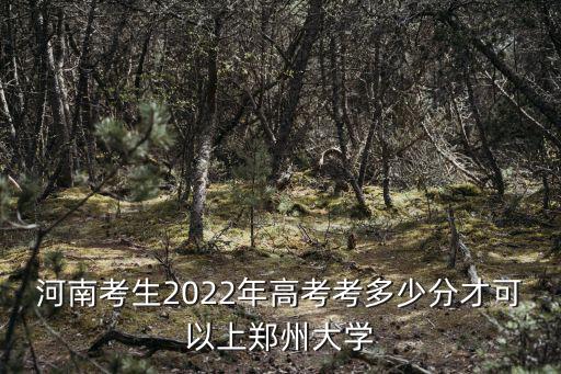 河南考生2022年高考考多少分才可以上鄭州大學