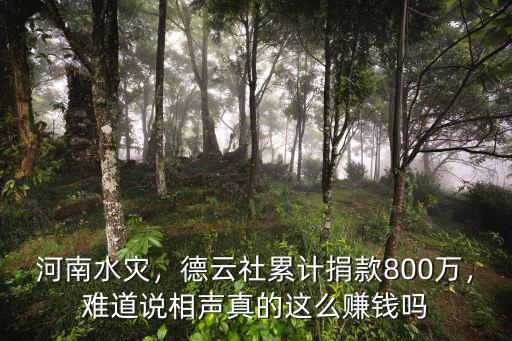 河南水災(zāi)，德云社累計捐款800萬，難道說相聲真的這么賺錢嗎