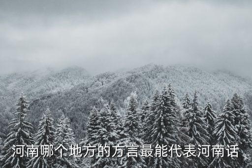 河南哪個地方的方言最能代表河南話