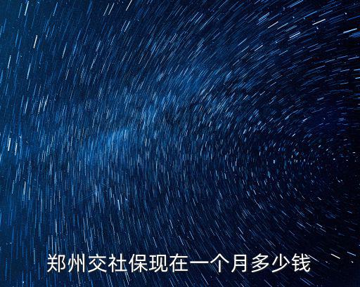 鄭州交社保現(xiàn)在一個月多少錢