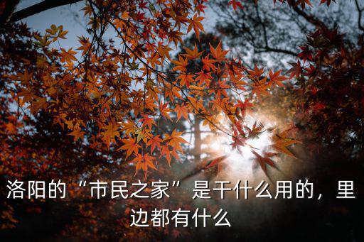 洛陽的“市民之家”是干什么用的，里邊都有什么