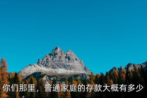 你們那里，普通家庭的存款大概有多少