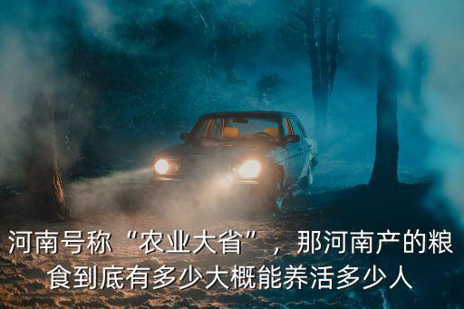 河南號稱“農(nóng)業(yè)大省”，那河南產(chǎn)的糧食到底有多少大概能養(yǎng)活多少人