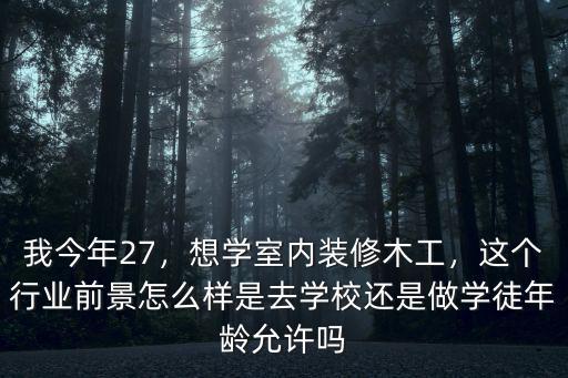 我今年27，想學(xué)室內(nèi)裝修木工，這個行業(yè)前景怎么樣是去學(xué)校還是做學(xué)徒年齡允許嗎