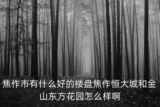 焦作市有什么好的樓盤焦作恒大城和金山東方花園怎么樣啊