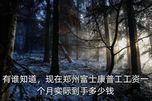 有誰知道，現在鄭州富士康普工工資一個月實際到手多少錢